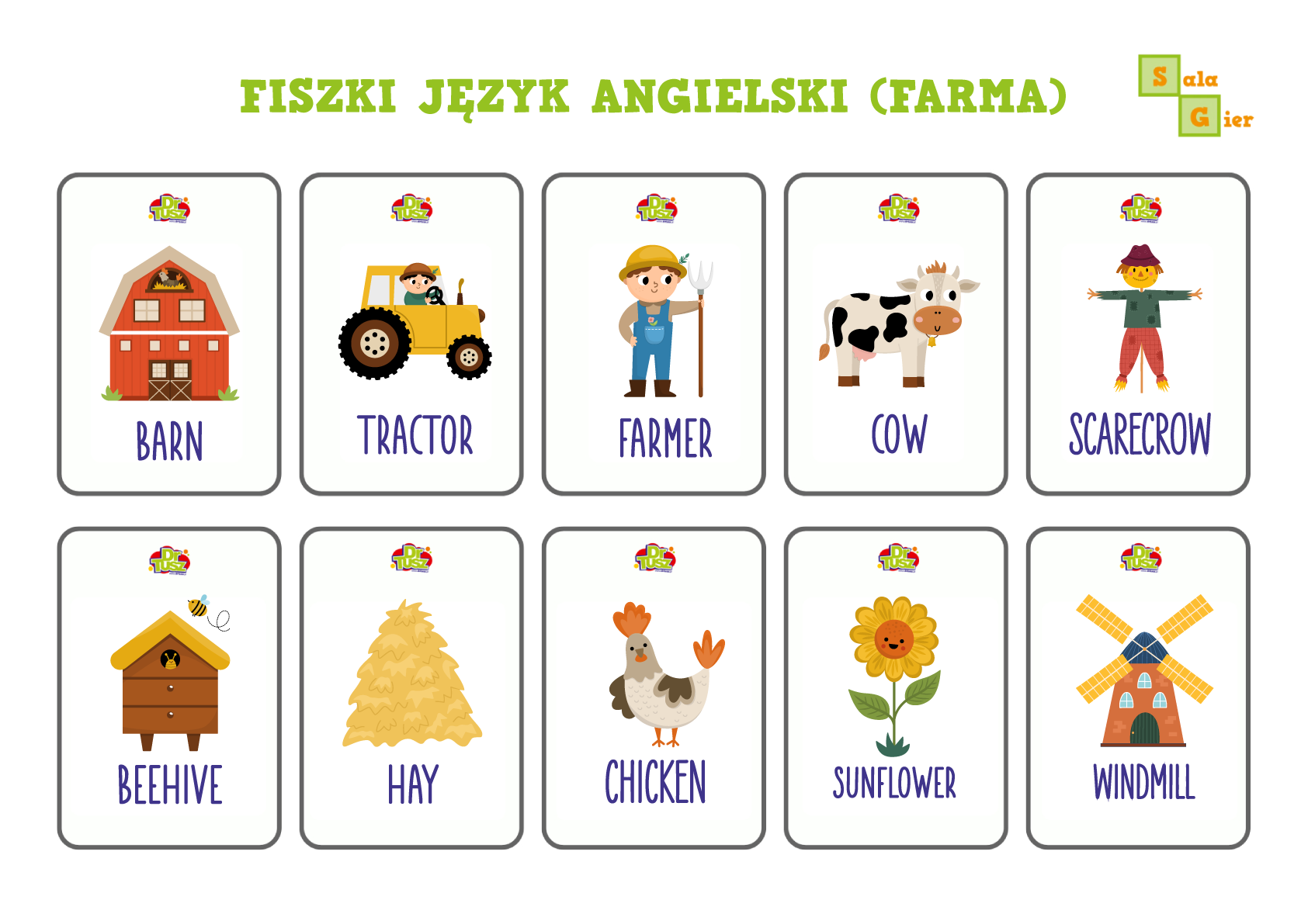 Szablon fiszek do nauki angielskiego